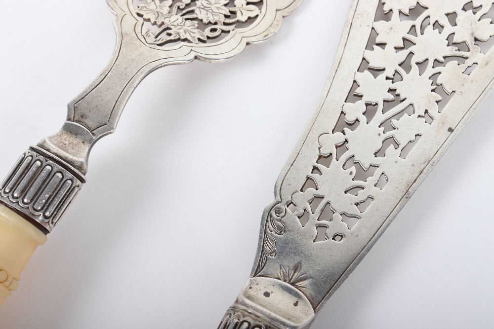 ^A pair of silver and ivory handle fish servers - Image 9 of 10
