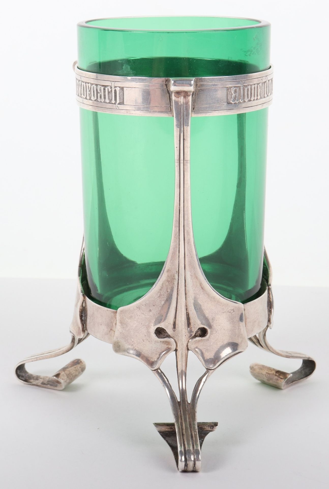 An Art Nouveau silver and glass vase, Goldsmiths & Silversmiths Co Ltd, London 1902 - Bild 7 aus 9