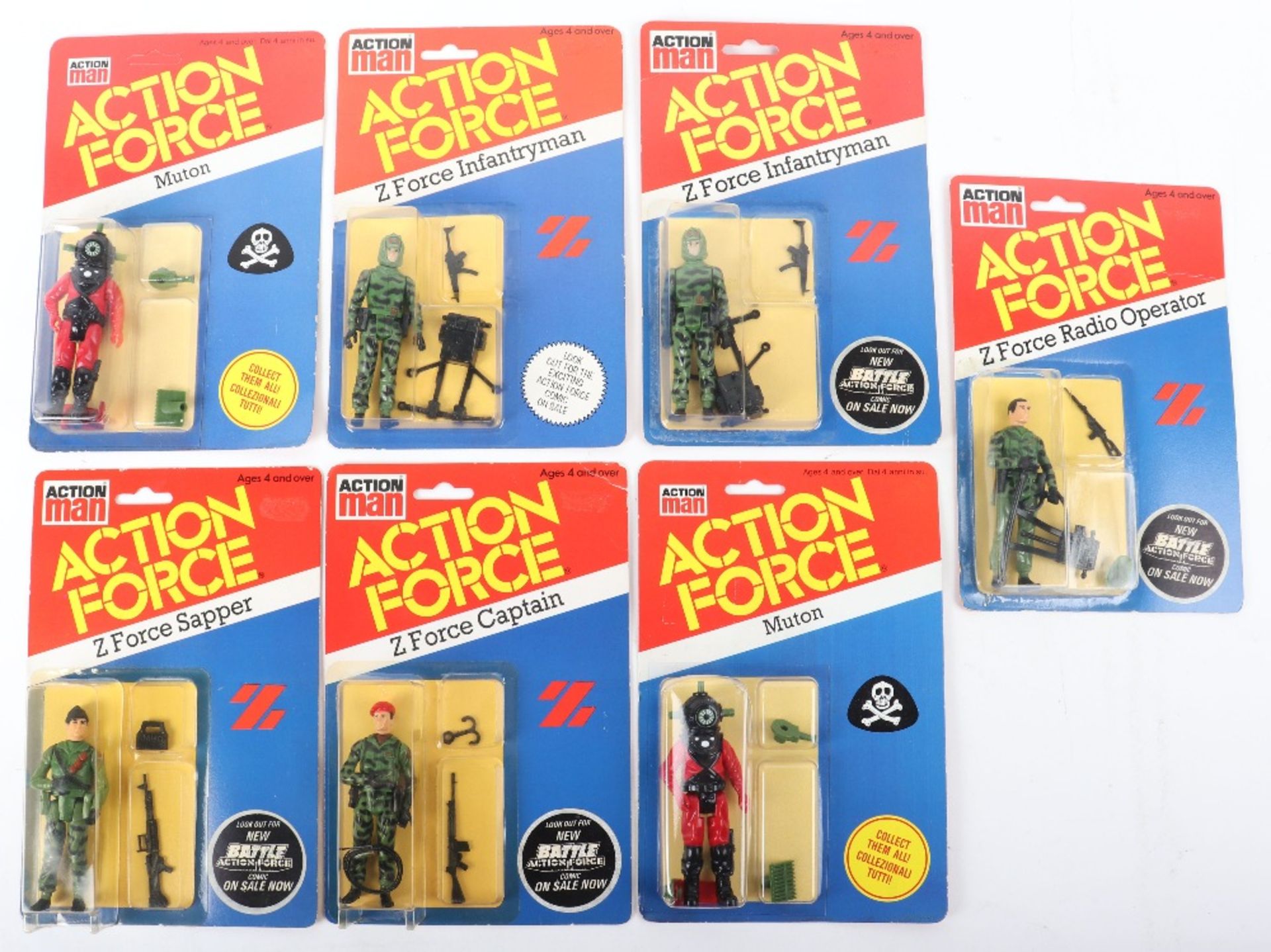 Vintage Palitoy Action man action force carded figures