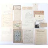 Selection of Military Ephemera etc