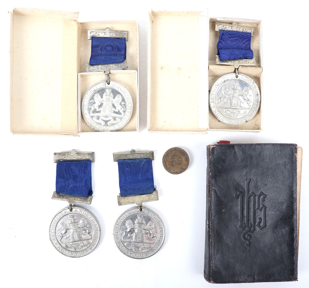 Vintage School Medals and Prayer Book