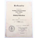 Third Reich Stenografenschaft Award Citation