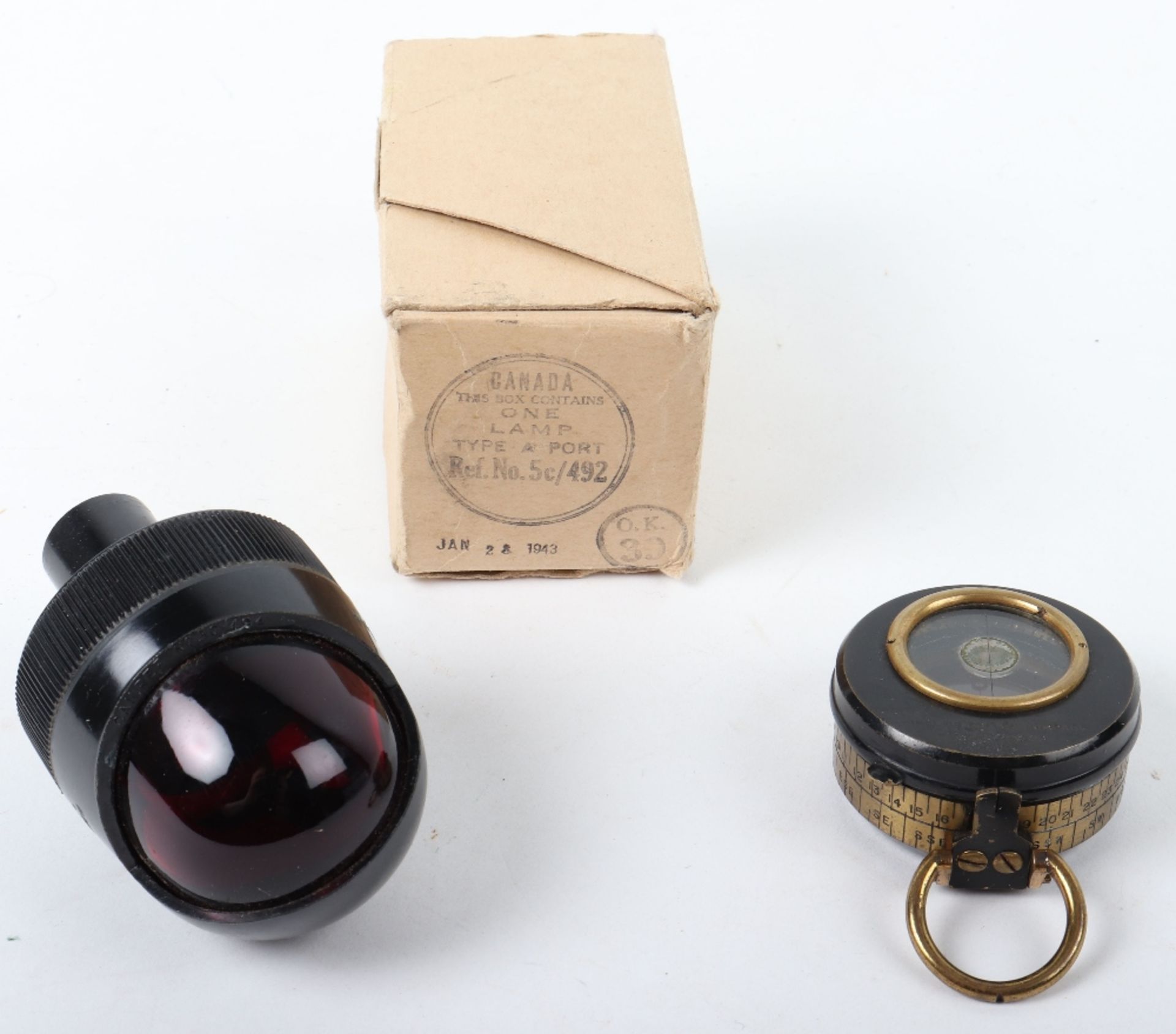 Military Sinclair Reflex Compass and Lamp