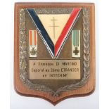 French Indo-China Foreign Legion Award Plaque