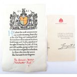 WW1 Memorial Scroll Manchester Regiment