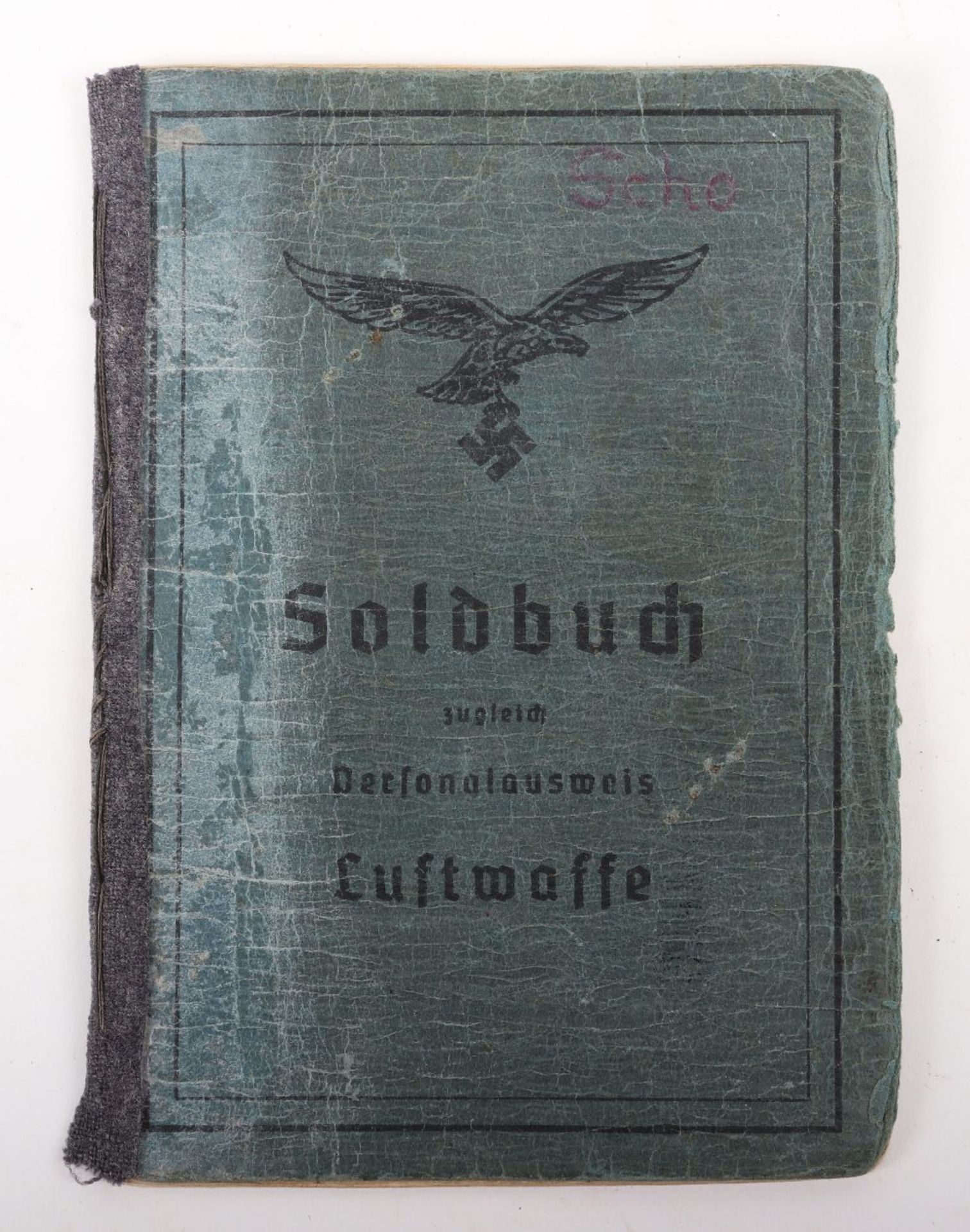 WW2 German Luftwaffe Soldbuch Searchlight Battalion