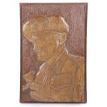 Carved Wood Plaque of Field Marshall Montgomery