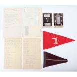Pennants for Eagle Troop Royal Horse Artillery and Related Paper Work