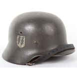 Waffen-SS Single Decal Steel Combat Helmet