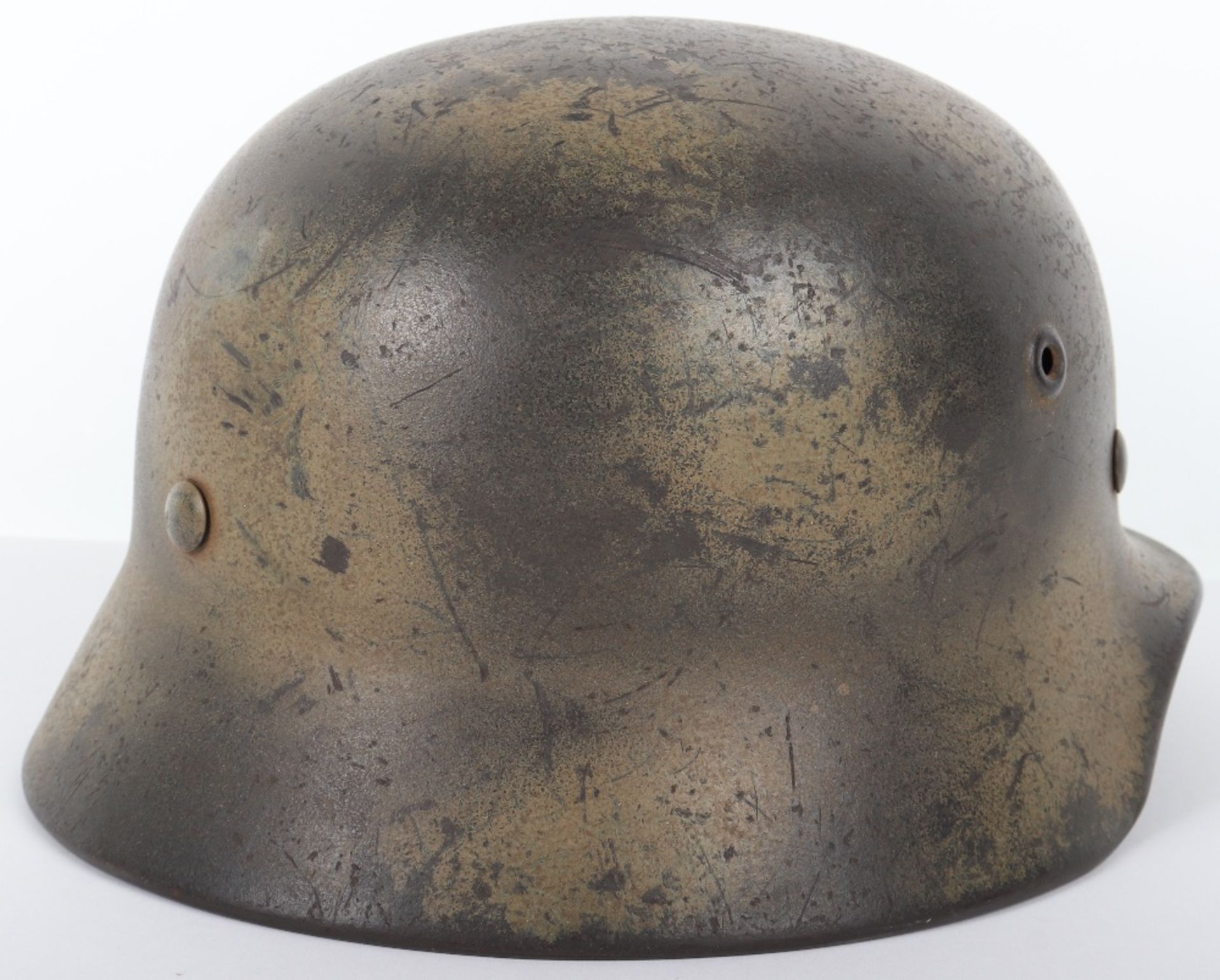 German Army Normandy Pattern Camouflaged Steel Combat Helmet - Bild 3 aus 11