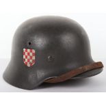 Third Reich Croatian Volunteers in SS-Police Division Steel Helmet