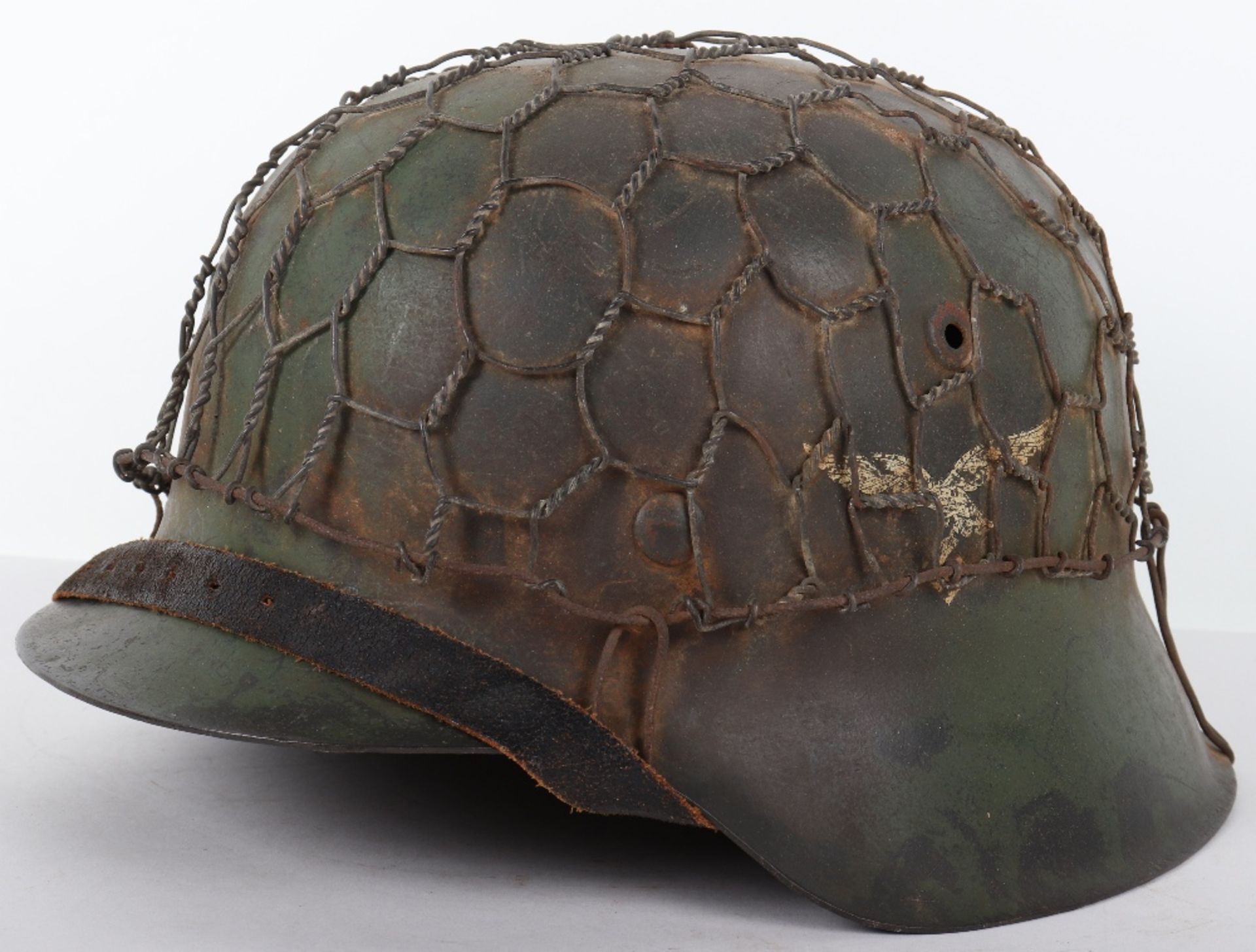 Luftwaffe Field Division Camouflaged Steel Combat Helmet