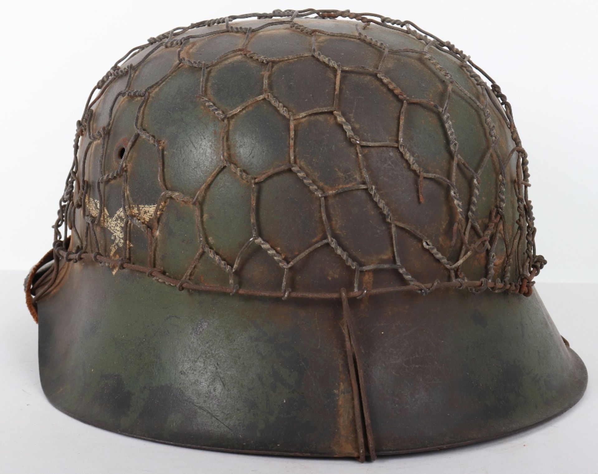Luftwaffe Field Division Camouflaged Steel Combat Helmet - Bild 4 aus 9