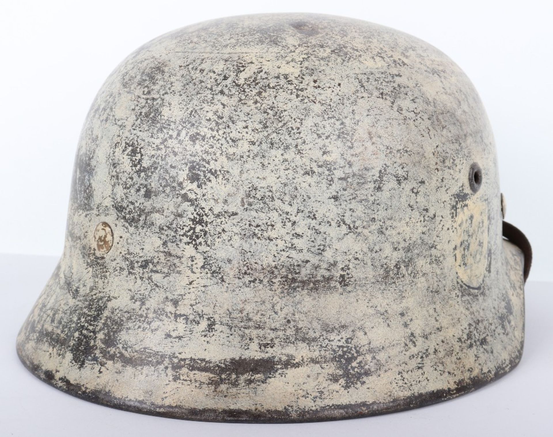 Waffen-SS Single Decal Winter Camouflaged Steel Combat Helmet - Bild 2 aus 10