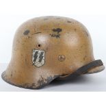 Waffen-SS Italian Front Camouflaged Steel Combat Helmet