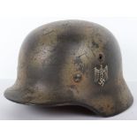 German Army Normandy Pattern Camouflaged Steel Combat Helmet