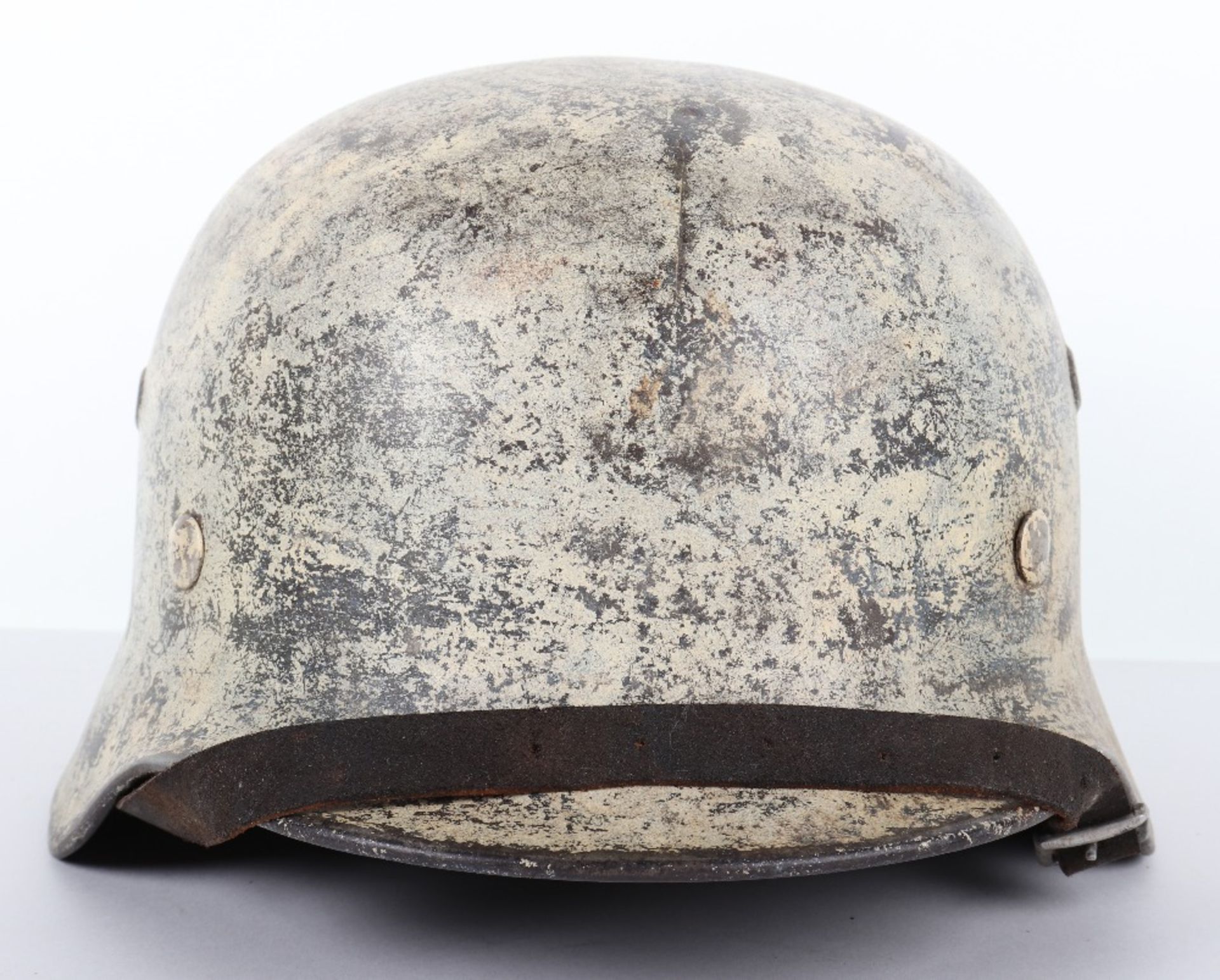 Waffen-SS Single Decal Winter Camouflaged Steel Combat Helmet - Bild 9 aus 10