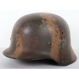 German Army Camouflaged Steel Combat Helmet