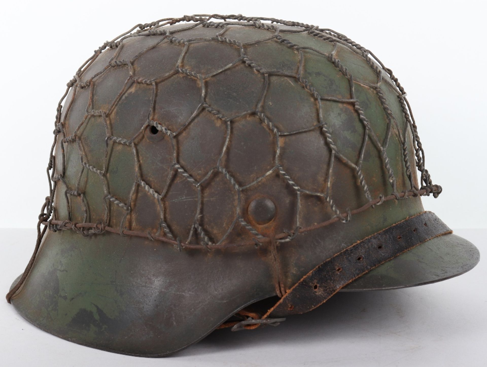 Luftwaffe Field Division Camouflaged Steel Combat Helmet - Bild 2 aus 9