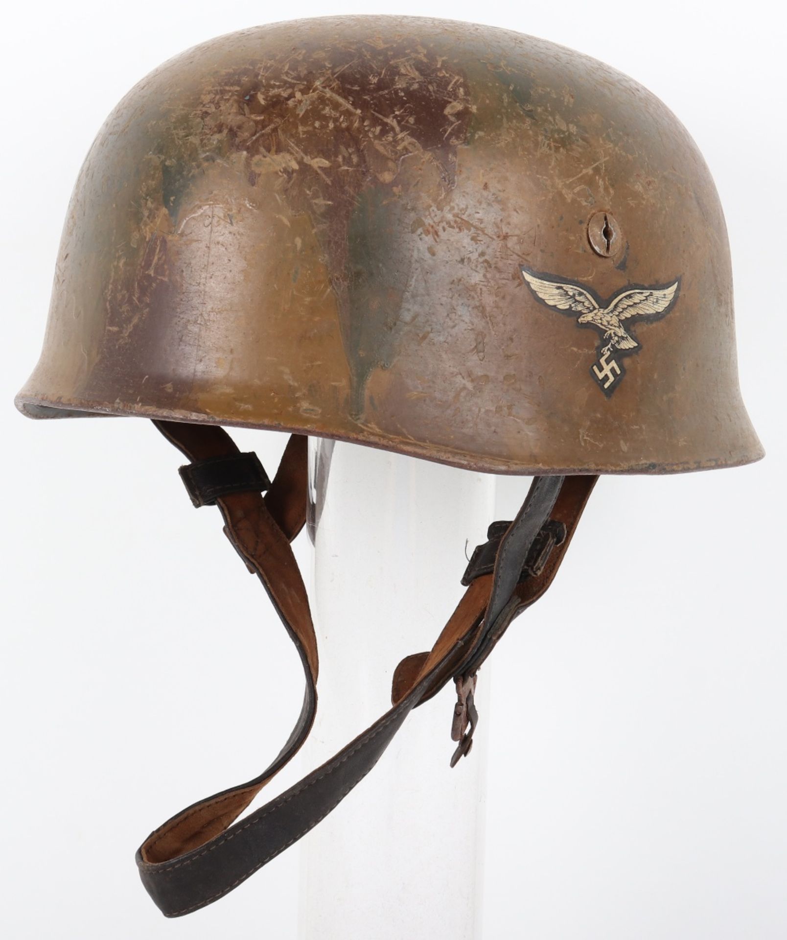 Luftwaffe Normandy Pattern Camouflaged Paratrooper Steel Combat Helmet