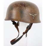 Luftwaffe Normandy Pattern Camouflaged Paratrooper Steel Combat Helmet