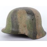 German Army Italian Campaign Camouflaged Steel Combat Helmet