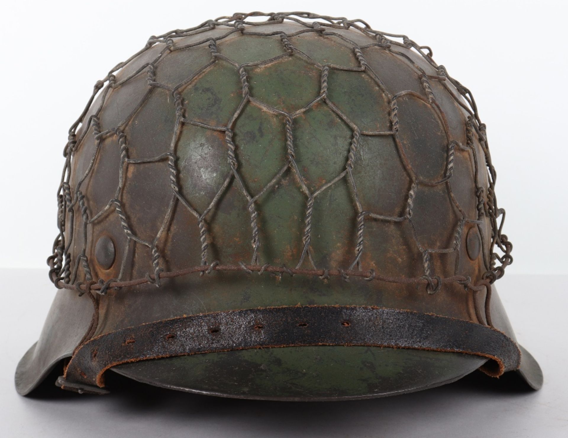 Luftwaffe Field Division Camouflaged Steel Combat Helmet - Bild 9 aus 9