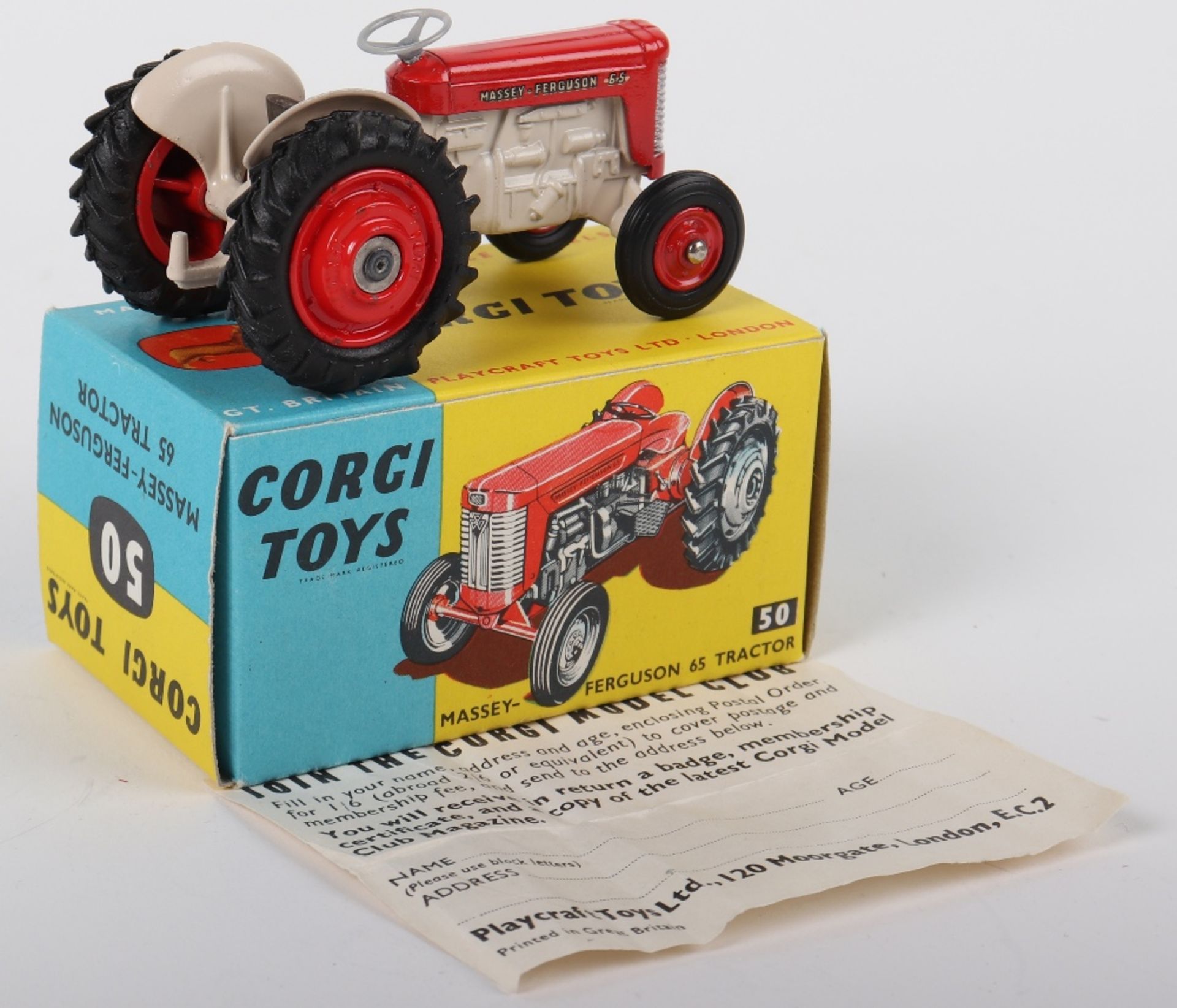 Boxed Corgi Toys 50 Massey-Ferguson 65 Tractor - Bild 3 aus 3
