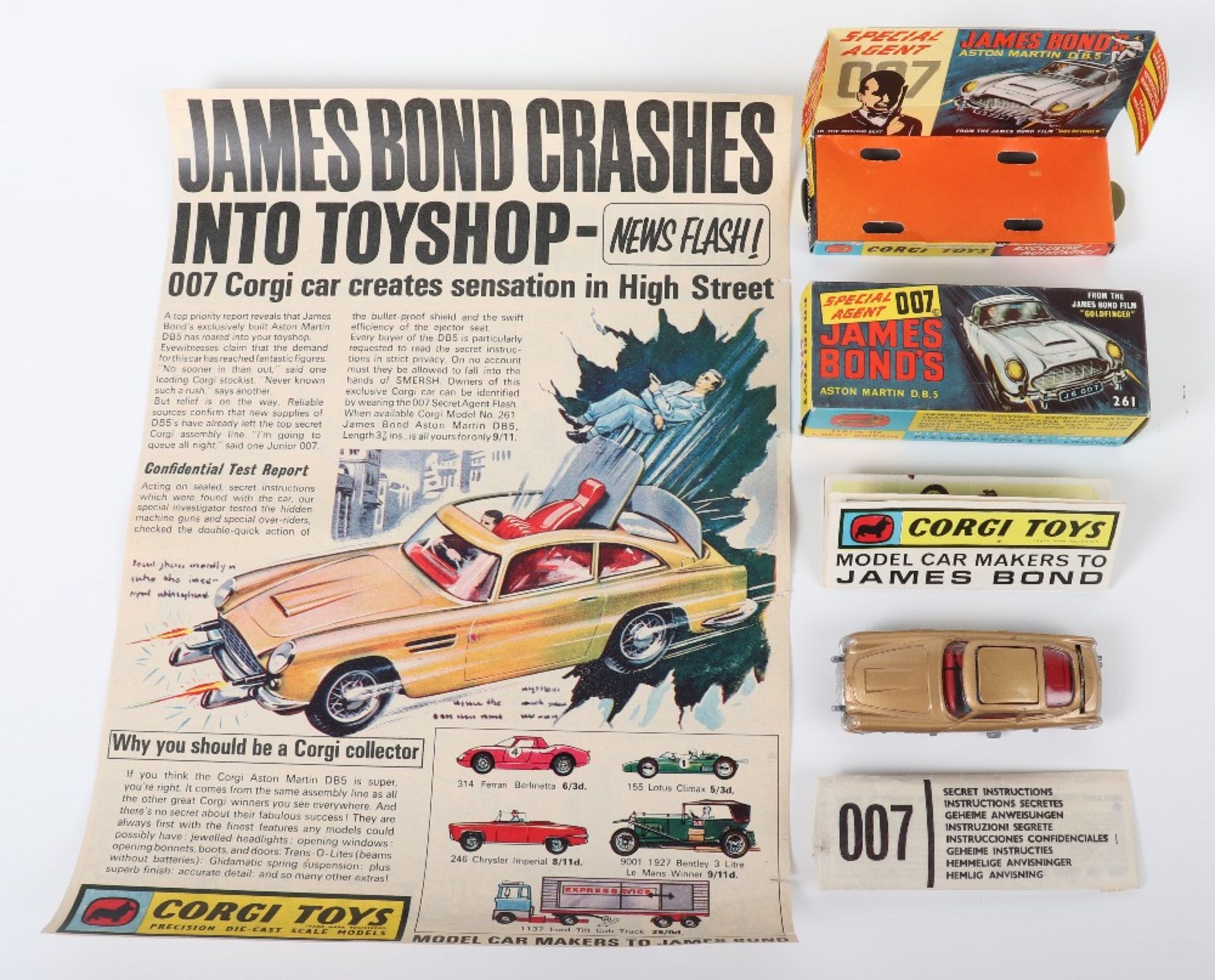 Corgi Toys 261 James Bond Aston Martin D.B.5 from the Film “Goldfinger” - Image 10 of 11