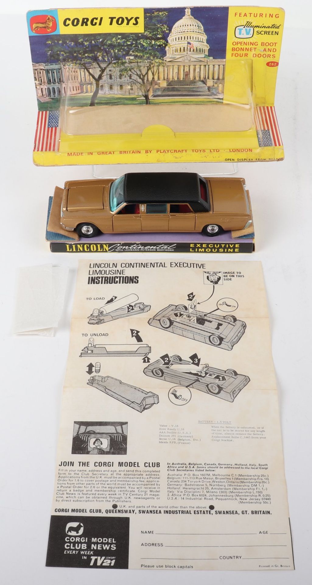 Corgi Toys 262 Lincoln Continental Executive Limousine - Image 2 of 6