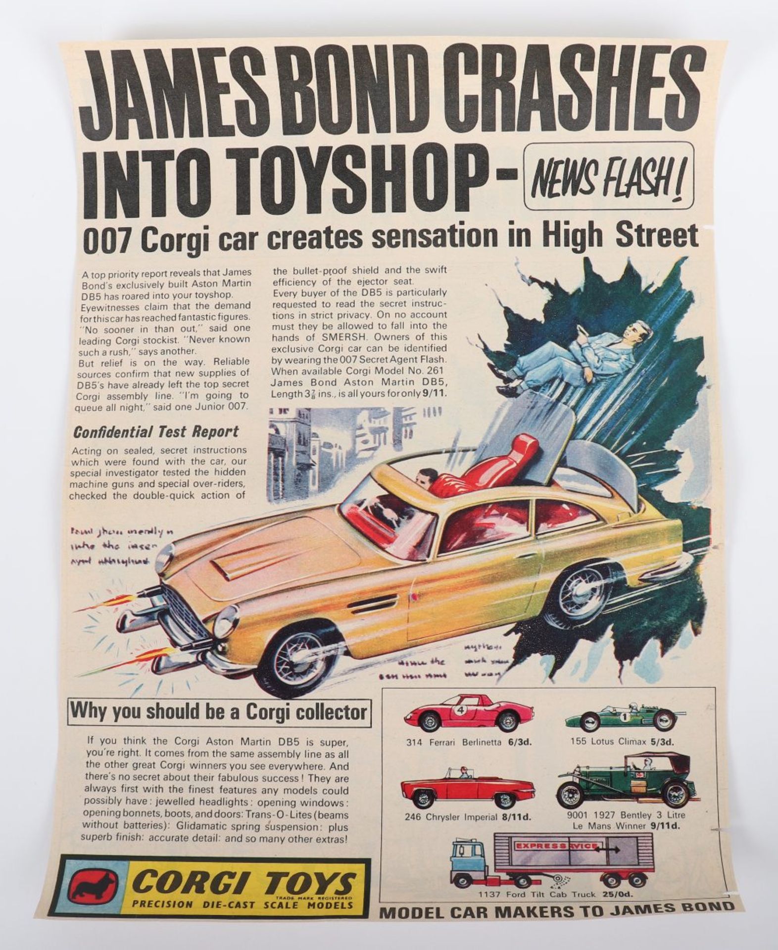 Corgi Toys 261 James Bond Aston Martin D.B.5 from the Film “Goldfinger” - Image 11 of 11