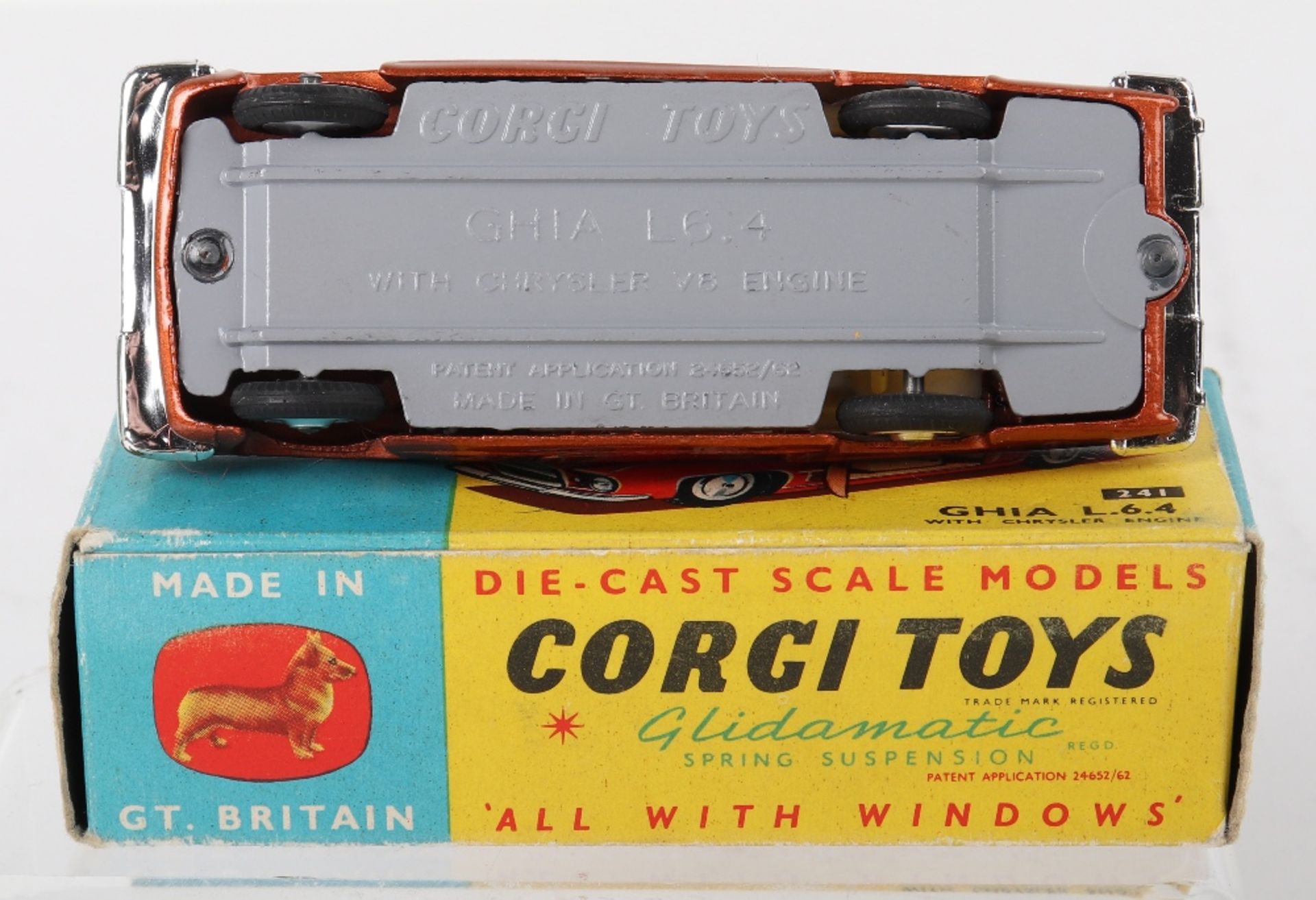 Corgi Toys 241 Chrysler Ghia L.6.4, scarce metallic copper body - Bild 3 aus 5