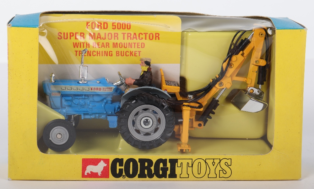 Scarce Corgi Toys 72 Ford 5000 Super Major Tractor With Trenching Bucket