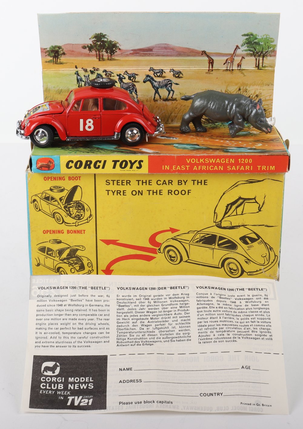 Corgi Toys 256 Volkswagen 1200 in East African Safari Trim - Image 2 of 9