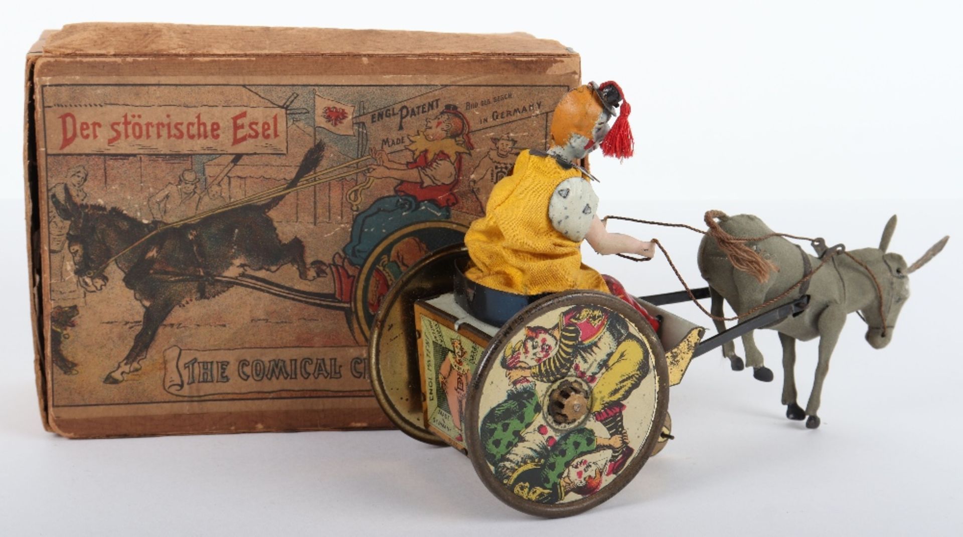 Boxed Lehmann (Germany) Tinplate Clockwork The Comical Clown, The Balky Mule Stubborn Donkey - Bild 3 aus 5