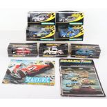 Seven boxed Scalextric racing cars