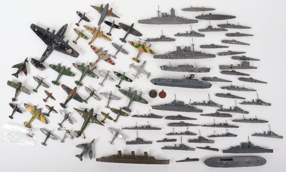 Collection of lead and die-cast aircraft and Battleships - Image 2 of 2