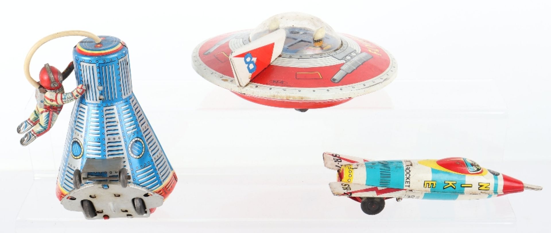 Three Japanese tinplate friction driven Space toys, 1950s/60s - Image 2 of 2