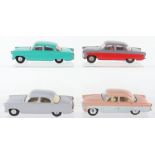 Four Unboxed Tri-ang 100 Ford Zodiac Spot On Models