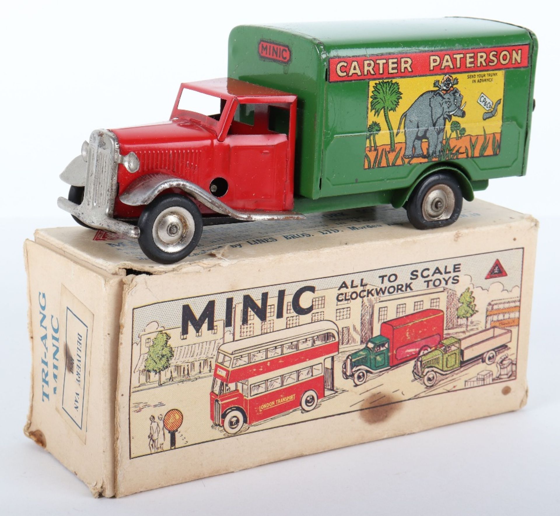 Boxed Tri-ang Minic Carter Paterson Delivery Tin plate Van