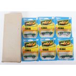 Six Corgi Juniors Whizzwheels 32 Lotus Europa, with outer Trade Box