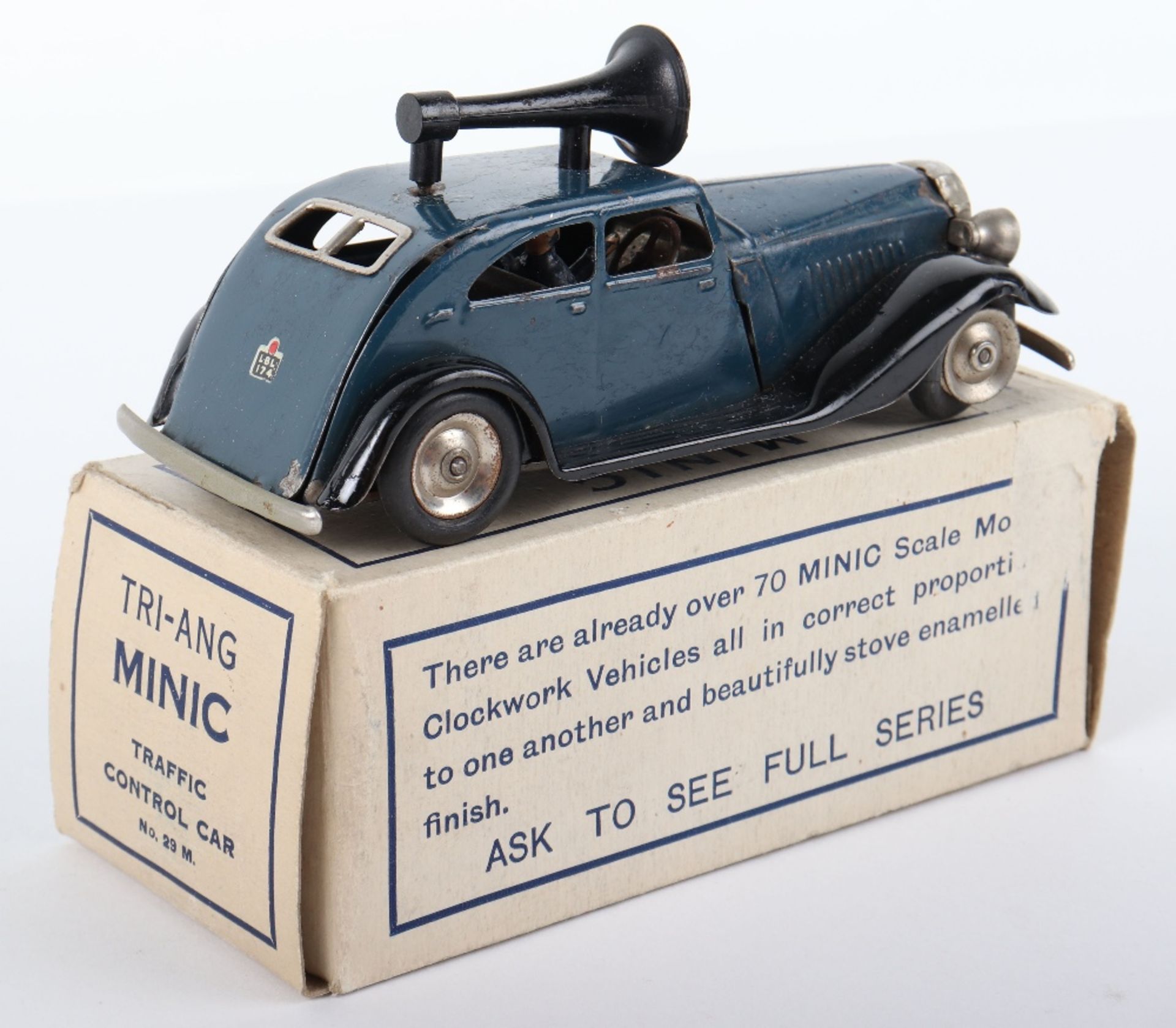 Tri-ang Minic Pre War 29M Traffic Control Tinplate Police Car - Bild 2 aus 2