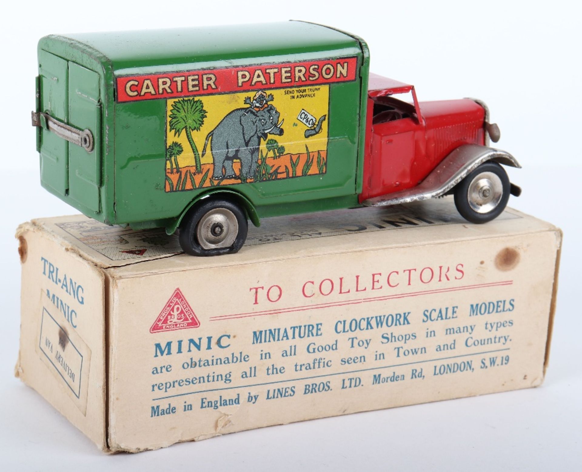 Boxed Tri-ang Minic Carter Paterson Delivery Tin plate Van - Bild 2 aus 2