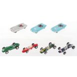 Seven Unboxed Corgi Toys Racing Cars