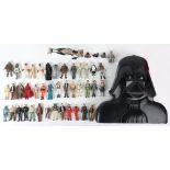 FORTY LOOSE 1ST -2ND-3RD WAVE VINTAGE STAR WARS FIGURES WITH COLLECTORS CASE