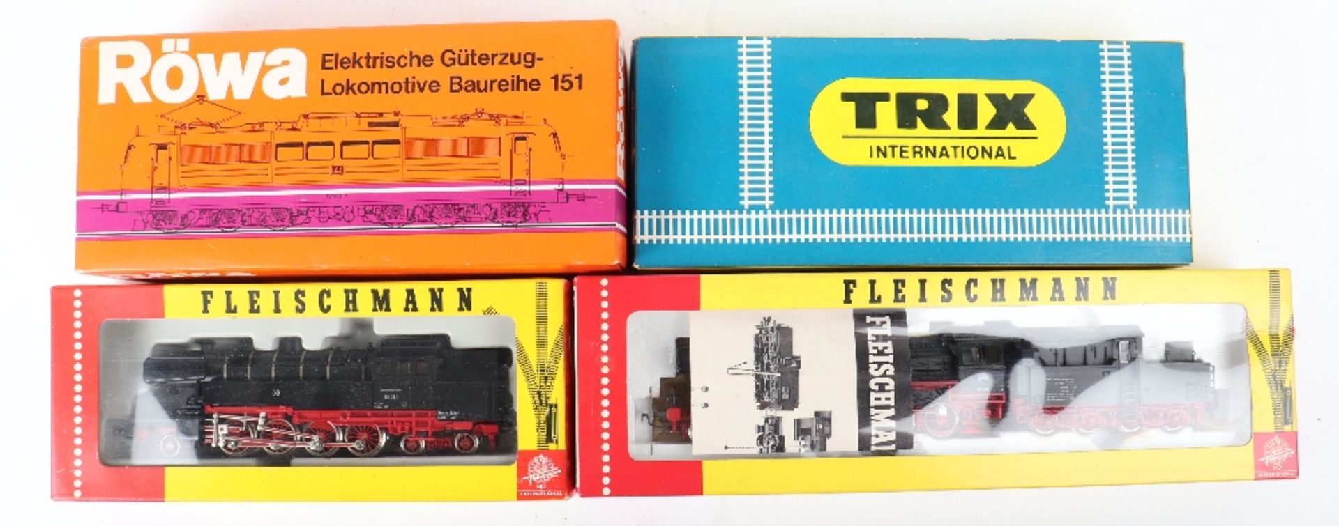 Fleischmann, Trix and Rowa H0 gauge boxed locomotives