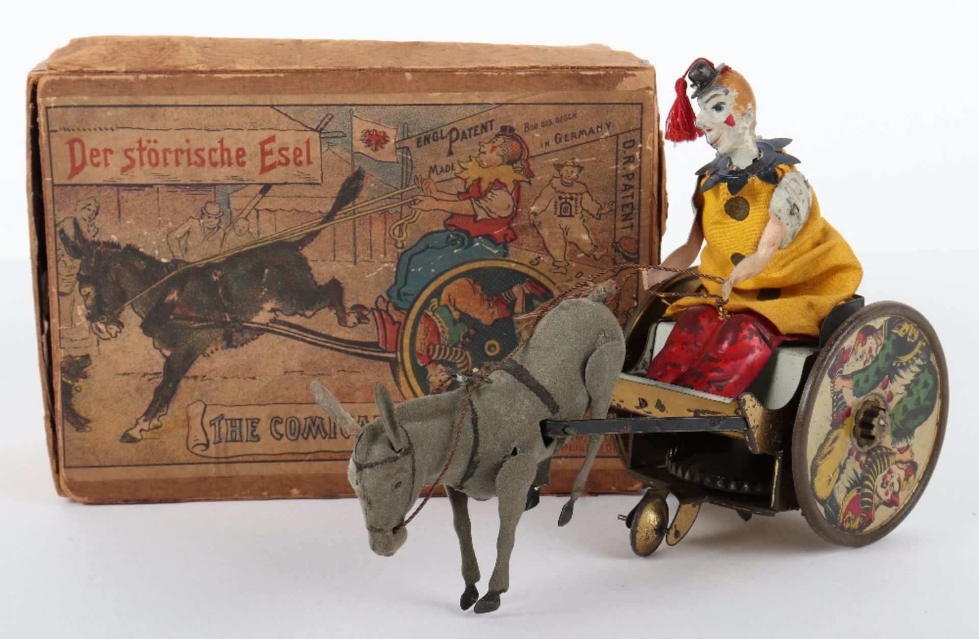 Boxed Lehmann (Germany) Tinplate Clockwork The Comical Clown, The Balky Mule Stubborn Donkey - Bild 2 aus 5