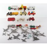 Playworn Dinky Commercial vehicles and Aircraft