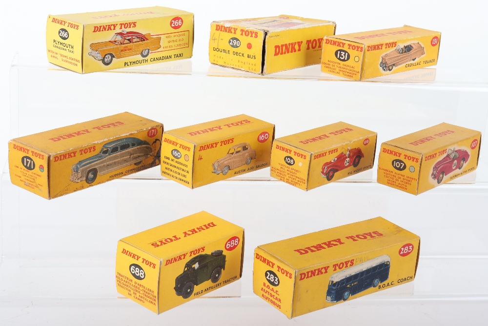 Nine Original Empty Dinky Toys Boxes