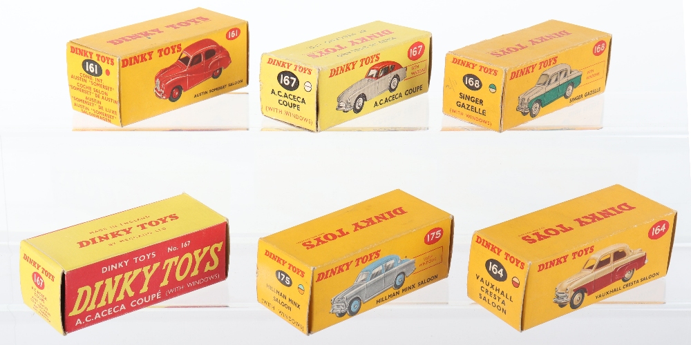 Six Original Empty Dinky Toys Car Boxes